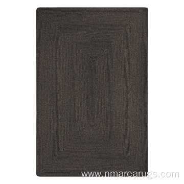 Black colour natural wool braided rugs and carpet